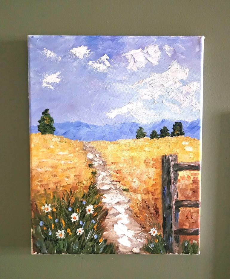 Colorful Mountain Landscape Oil Painting Original Painting by stanton allaben