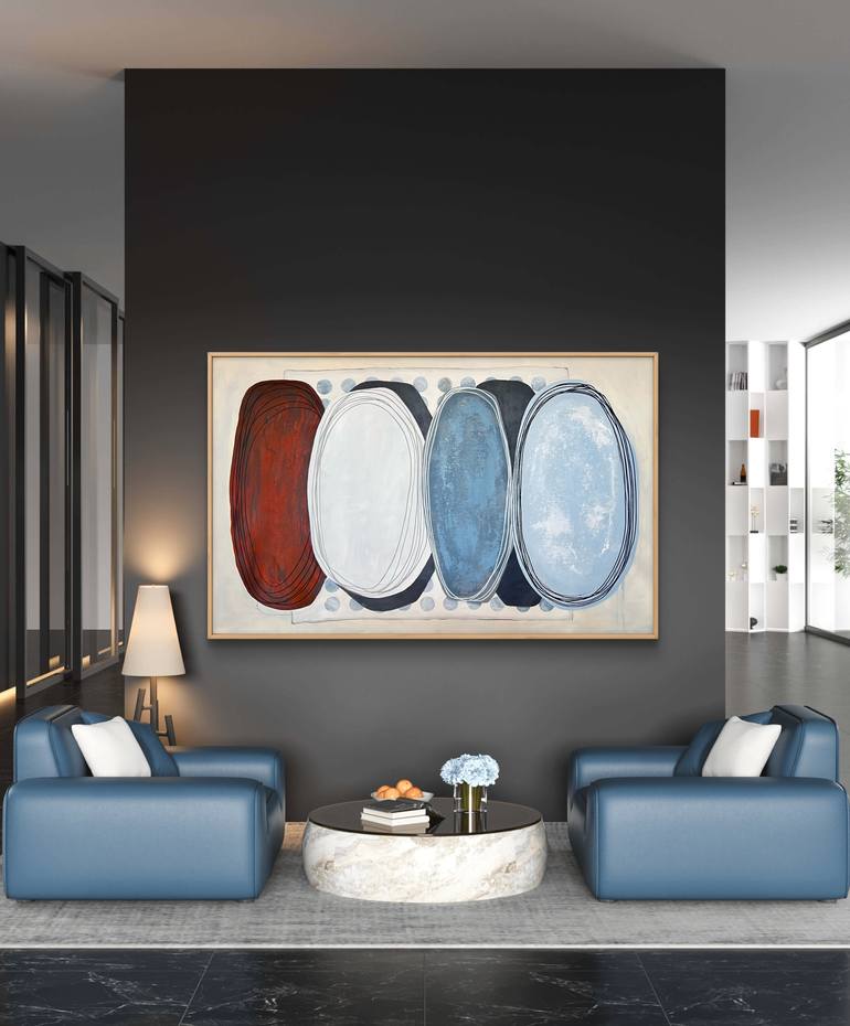 Original Bauhaus Abstract Painting by Kateryna Malomuzh
