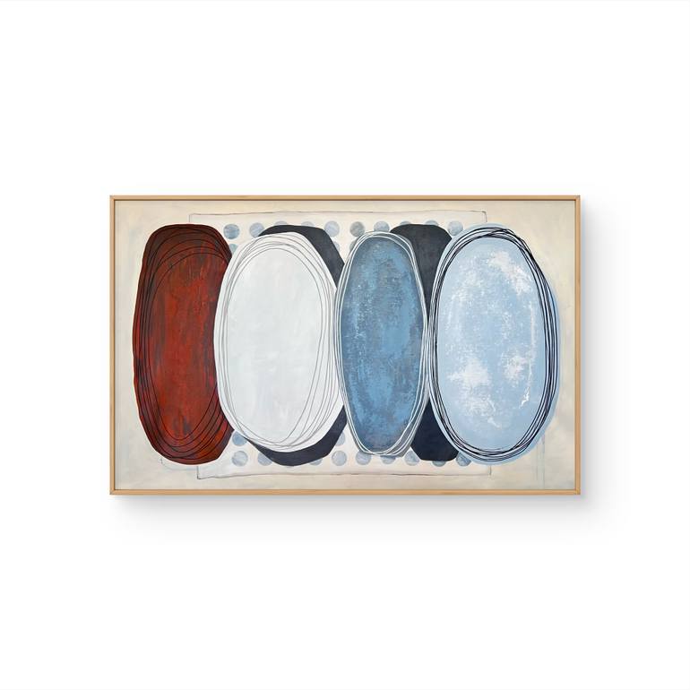 Original Bauhaus Abstract Painting by Kateryna Malomuzh