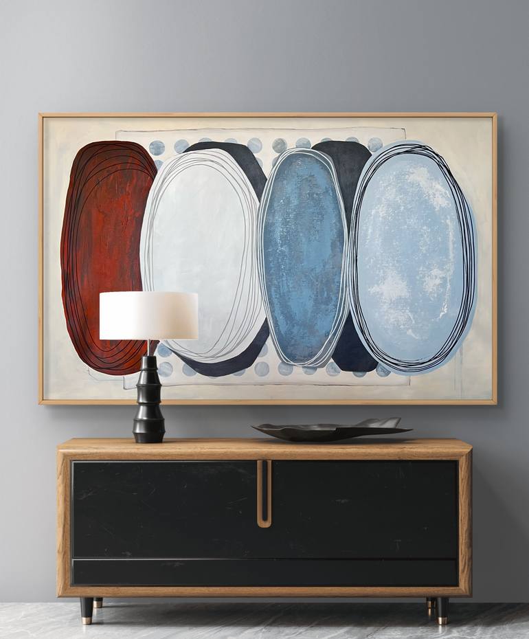 Original Bauhaus Abstract Painting by Kateryna Malomuzh