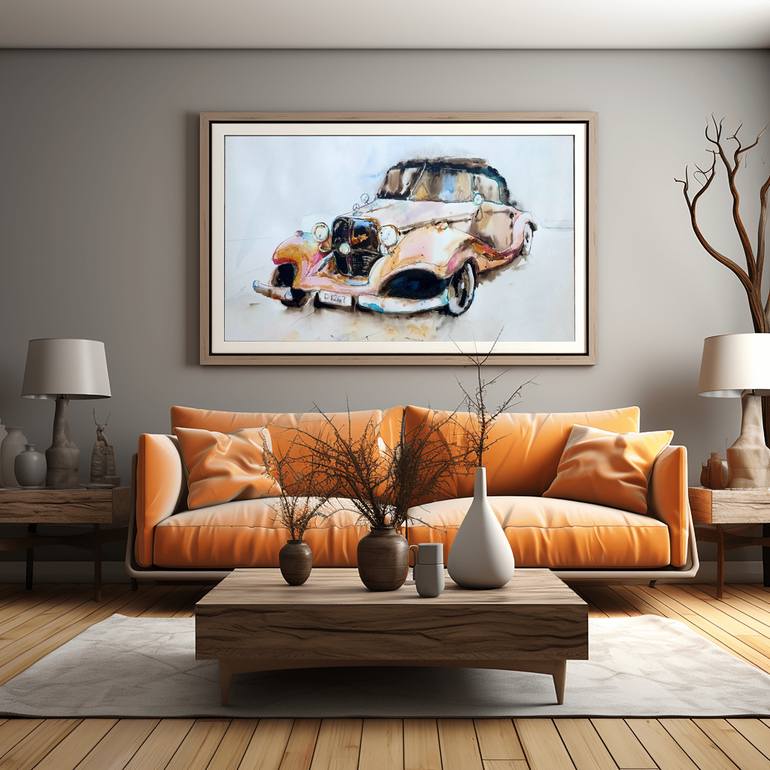 Original Surrealism Car Mixed Media by Olga Sova