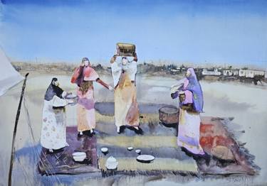 Original Surrealism People Mixed Media by Olga Sova