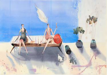 Original Surrealism Women Mixed Media by Olga Sova