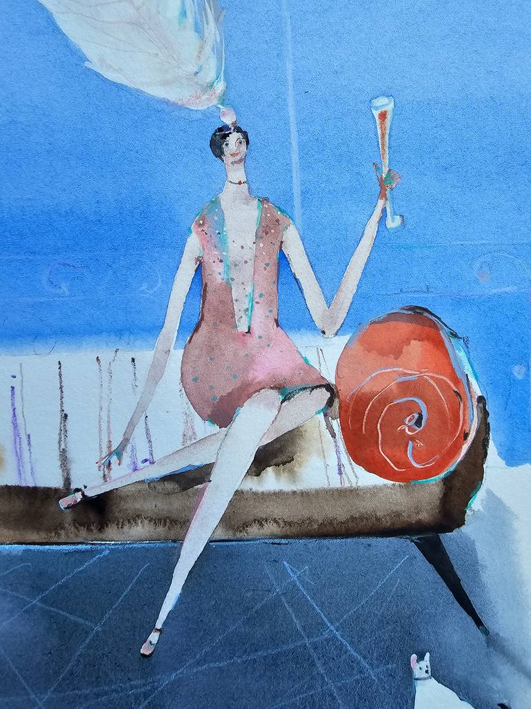 Original Surrealism Women Mixed Media by Olga Sova