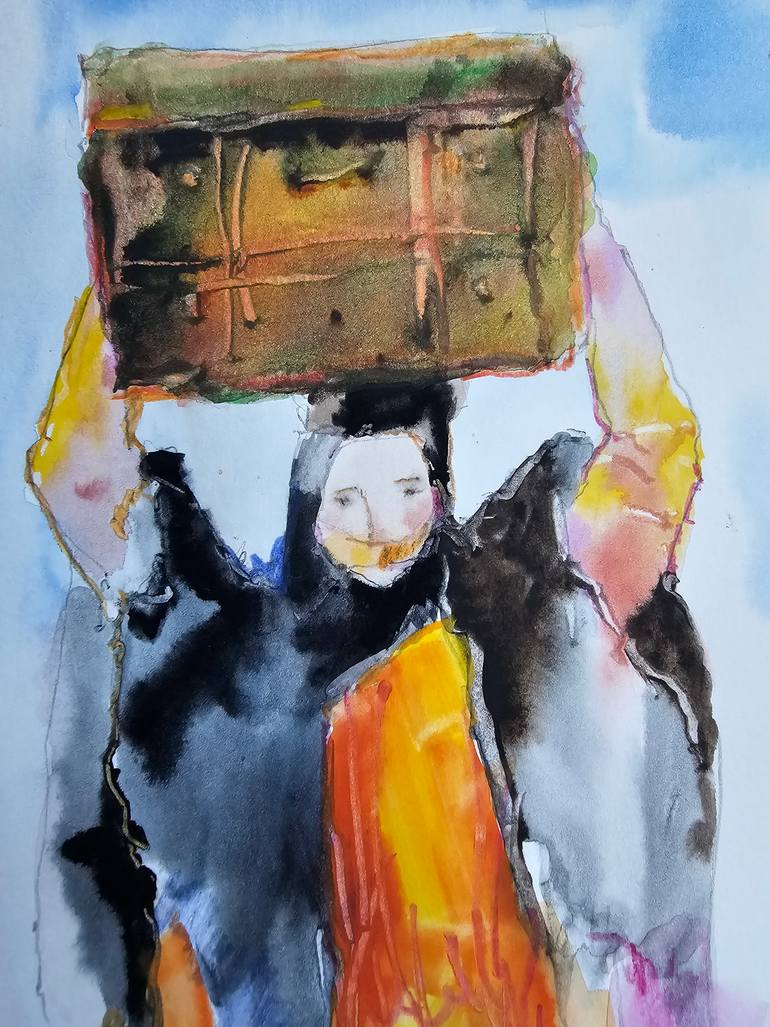 Original Surrealism People Mixed Media by Olga Sova
