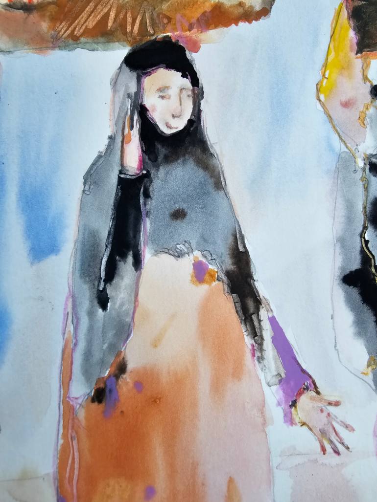 Original Surrealism People Mixed Media by Olga Sova