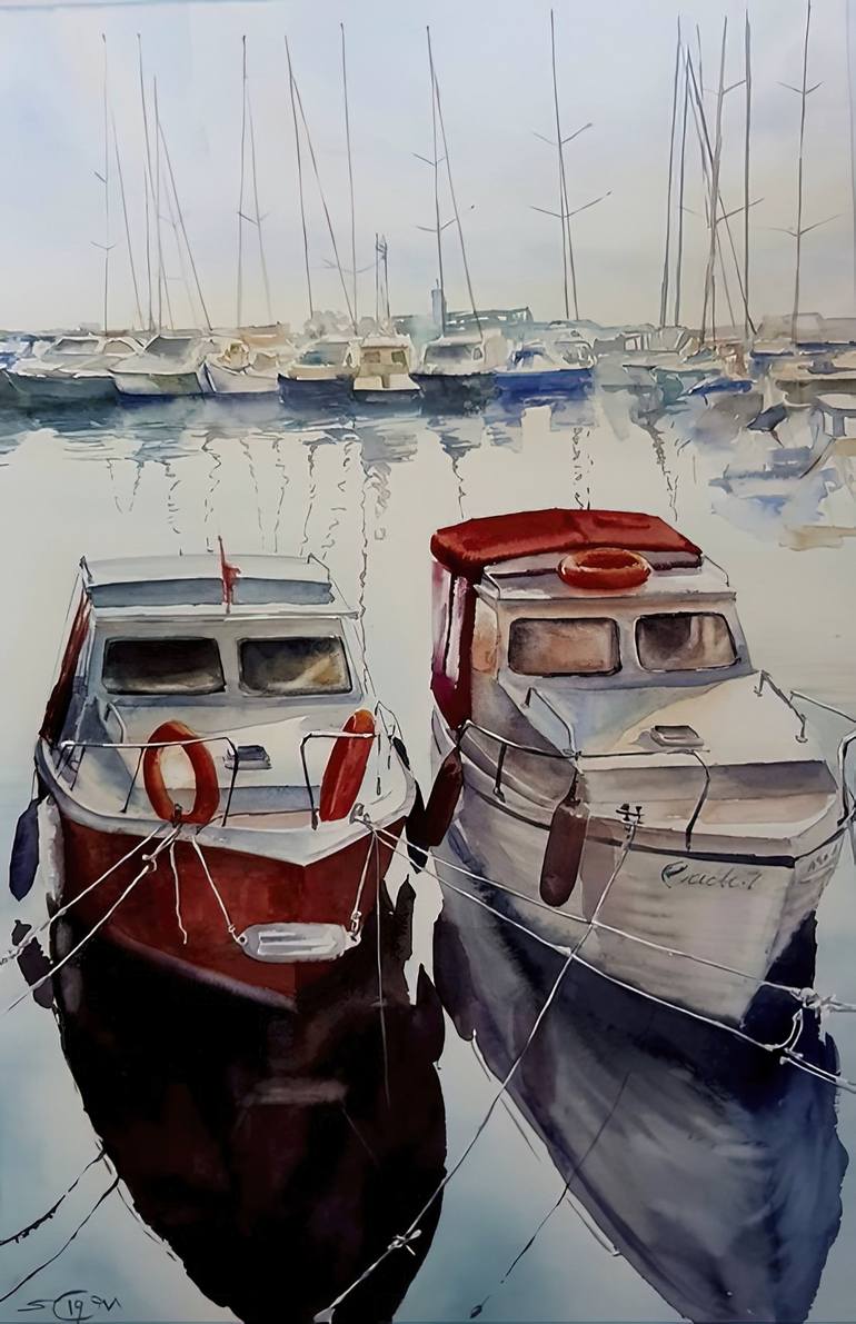 Print of Realism Seascape Paintings by Olga Sova