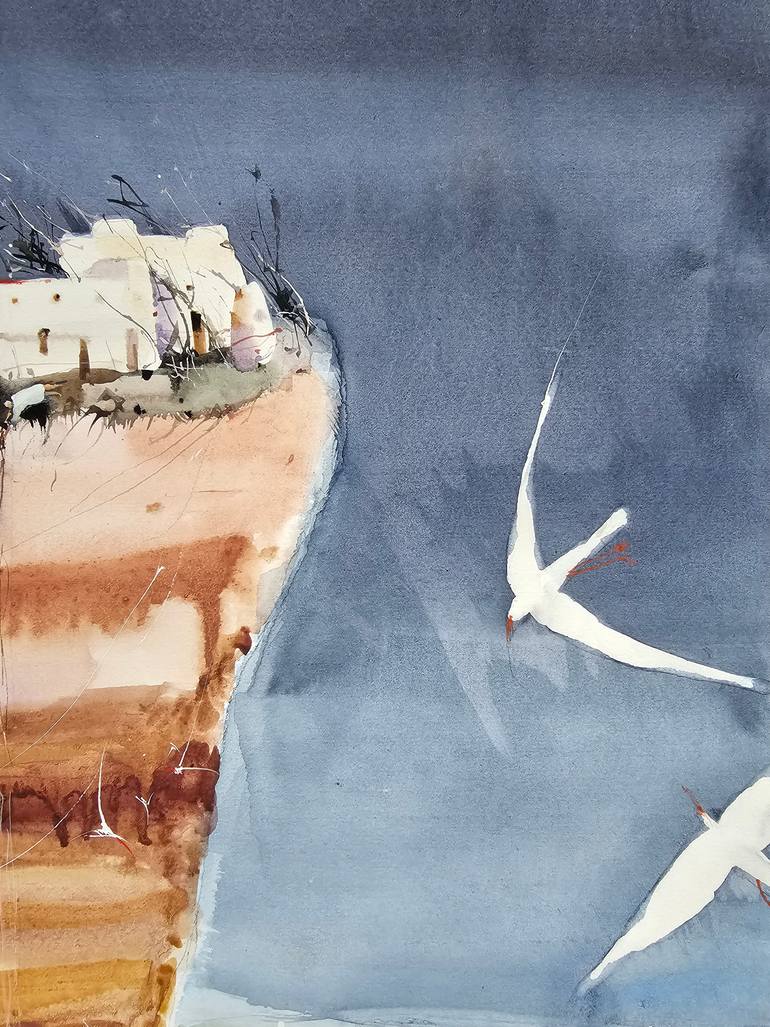 Original Surrealism Landscape Mixed Media by Olga Sova