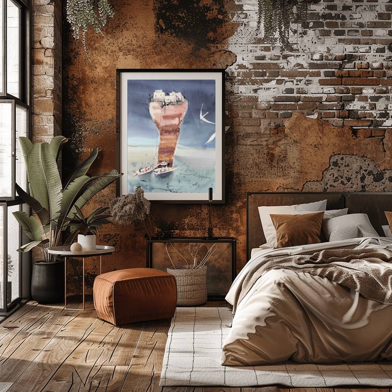 Original Surrealism Landscape Mixed Media by Olga Sova