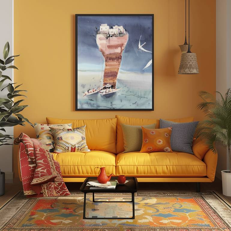 Original Surrealism Landscape Mixed Media by Olga Sova