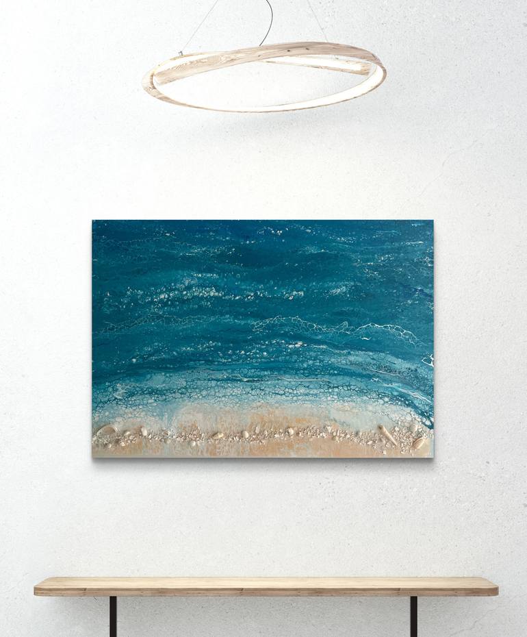 Original Abstract Beach Painting by Nataliia Mcmillian