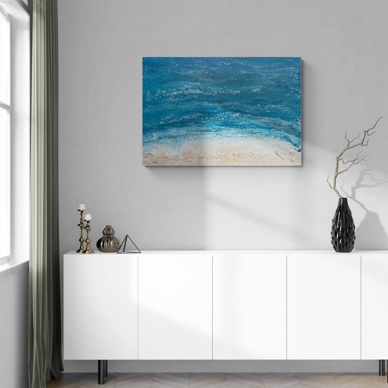 Original Abstract Beach Painting by Nataliia Mcmillian