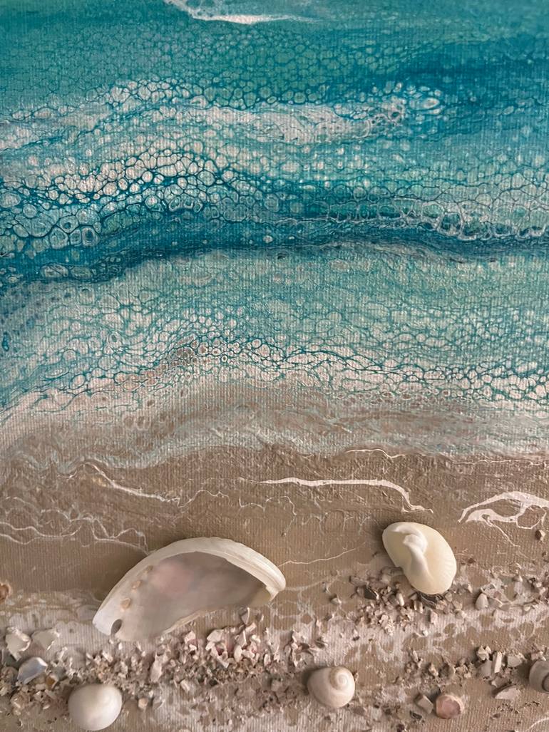 Original Abstract Beach Painting by Nataliia Mcmillian