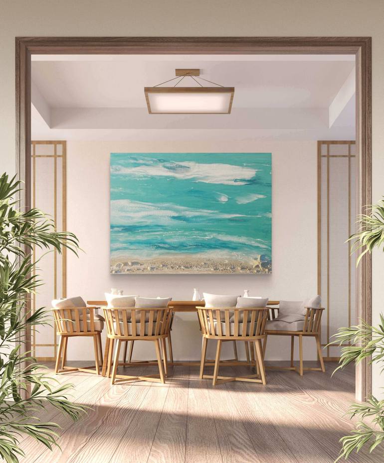 Original Abstract Beach Painting by Nataliia Mcmillian