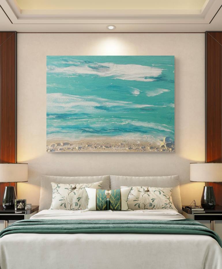 Original Abstract Beach Painting by Nataliia Mcmillian