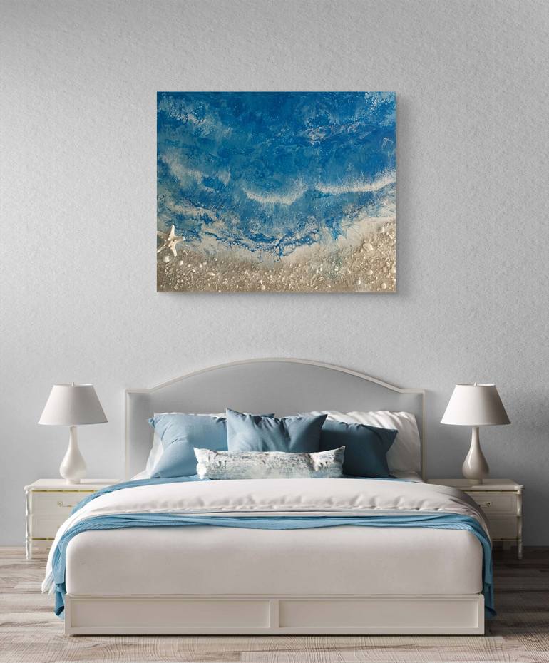 Original Abstract Beach Painting by Nataliia Mcmillian