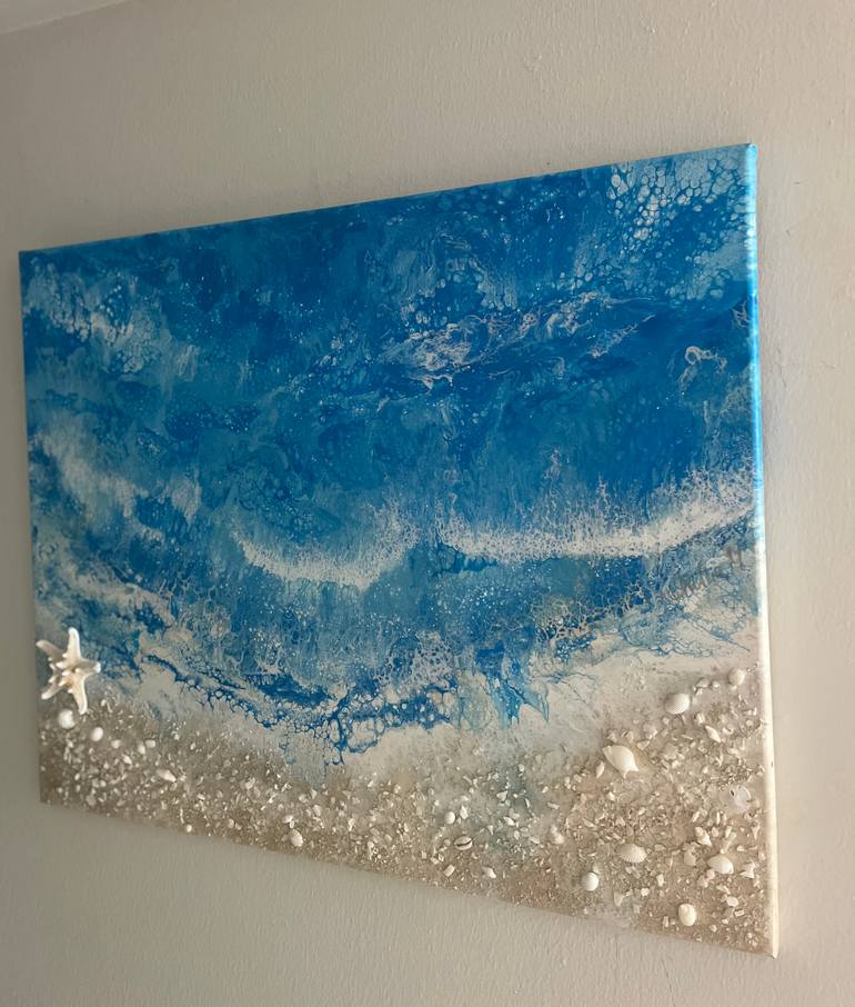 Original Abstract Beach Painting by Nataliia Mcmillian