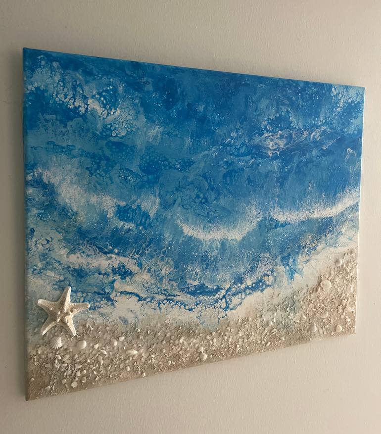 Original Abstract Beach Painting by Nataliia Mcmillian