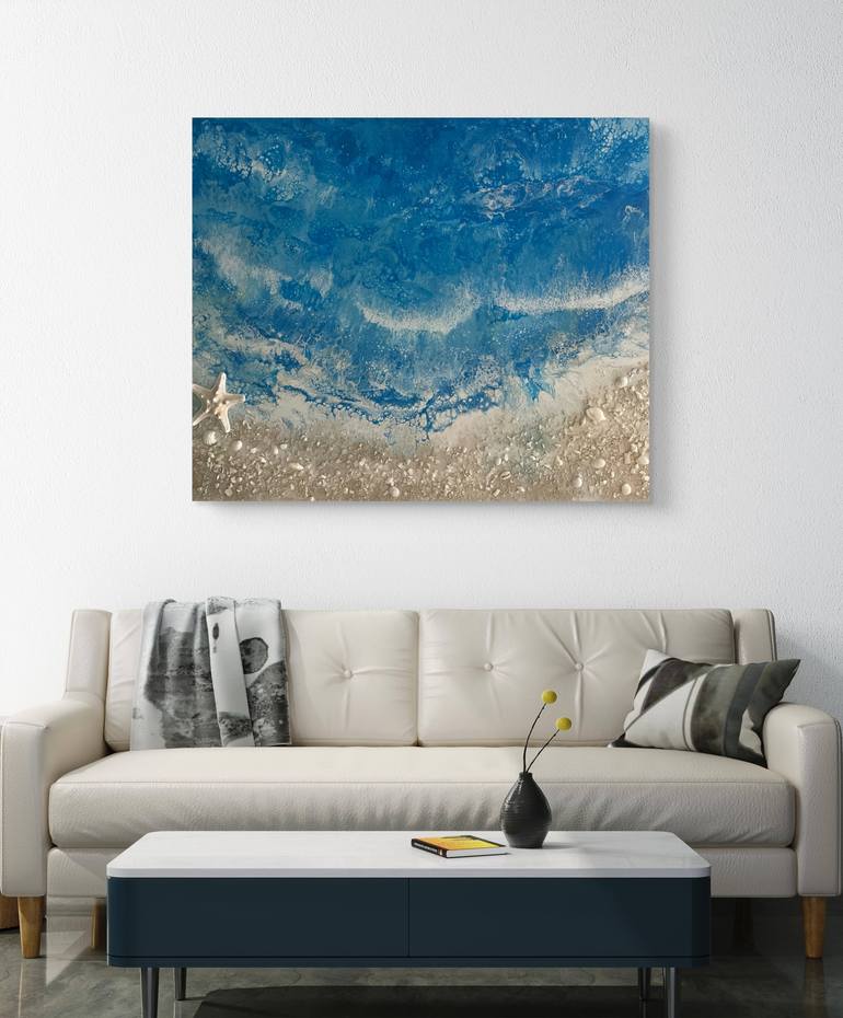 Original Abstract Beach Painting by Nataliia Mcmillian