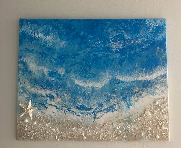 Original Abstract Beach Painting by Nataliia Mcmillian