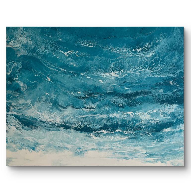 Original Abstract Beach Painting by Nataliia Mcmillian