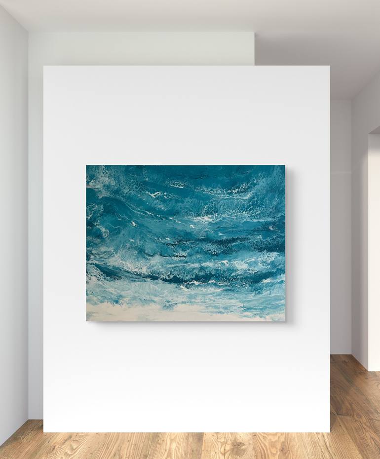 Original Abstract Beach Painting by Nataliia Mcmillian