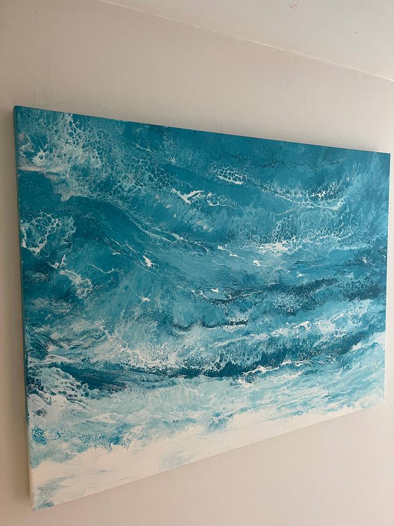 Original Abstract Beach Painting by Nataliia Mcmillian