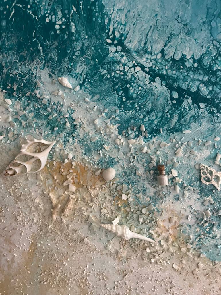 Original Abstract Beach Painting by Nataliia Mcmillian