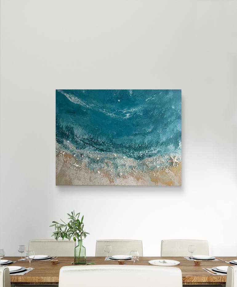 Original Abstract Beach Painting by Nataliia Mcmillian