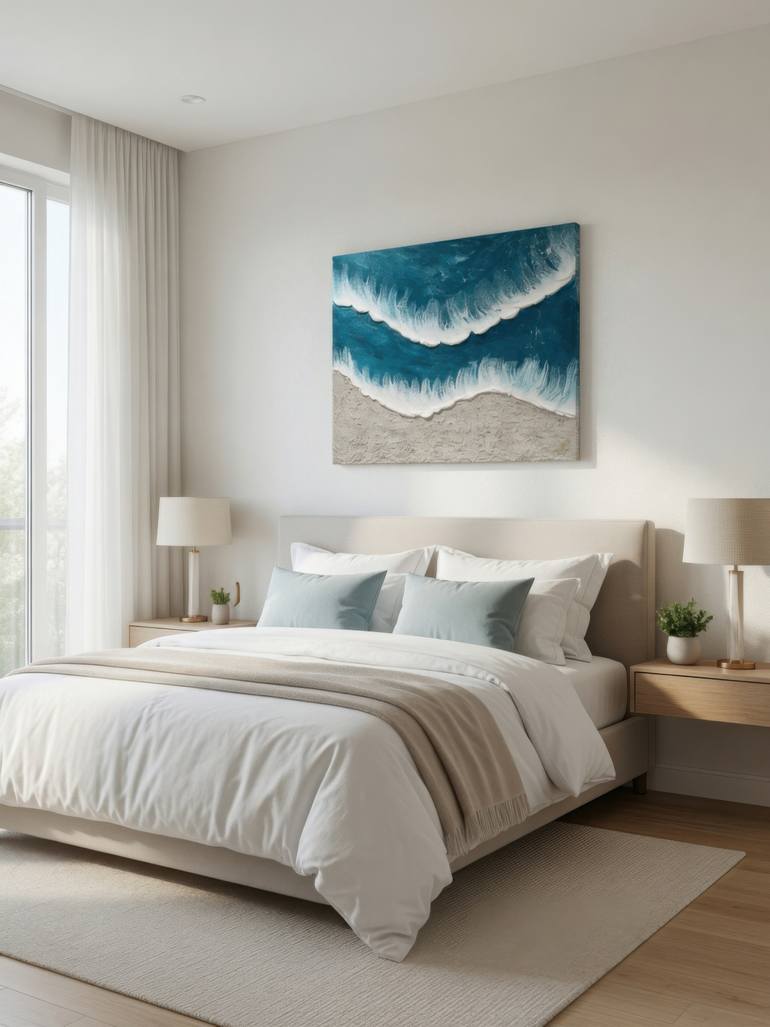 Original Abstract Beach Painting by Nataliia Mcmillian