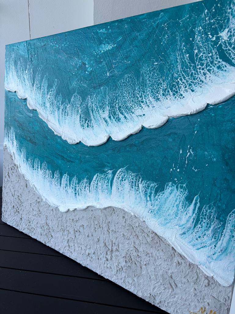 Original Abstract Beach Painting by Nataliia Mcmillian