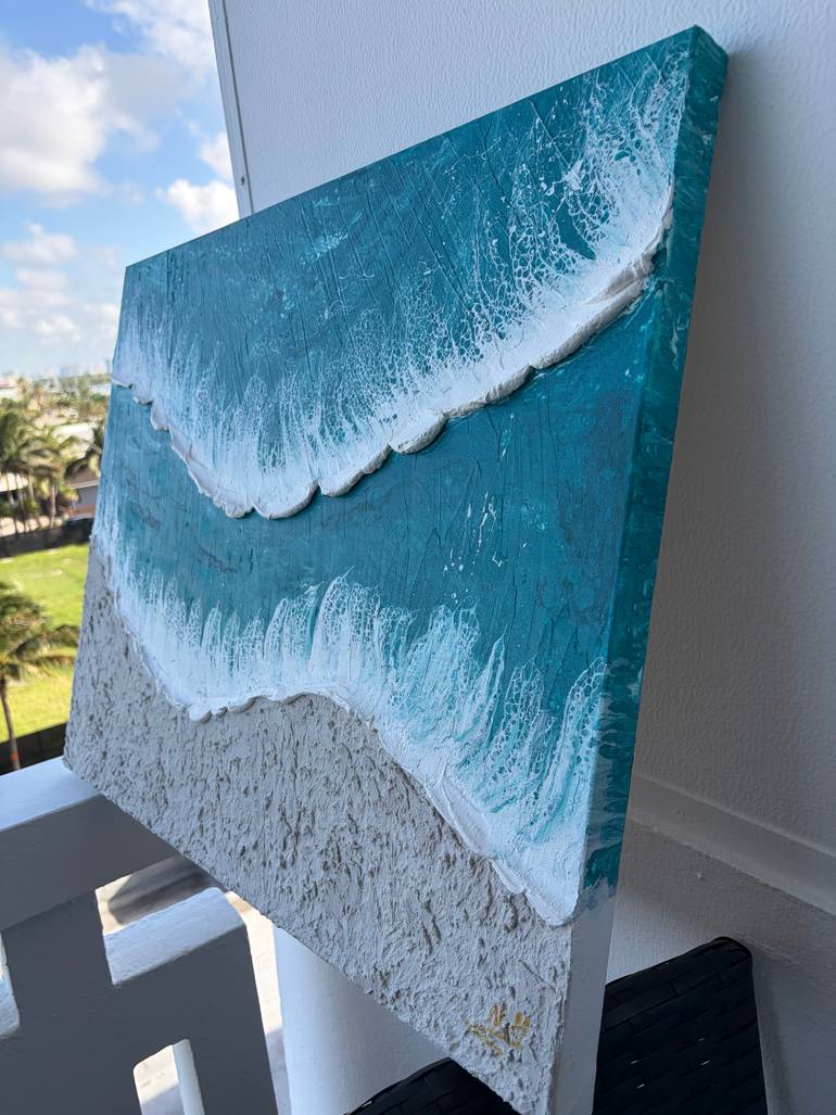 Original Abstract Beach Painting by Nataliia Mcmillian