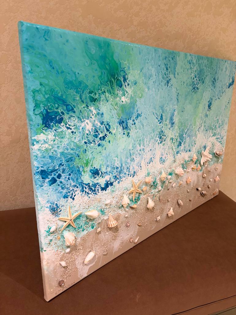 Original Expressionism Beach Painting by Nataliia Mcmillian