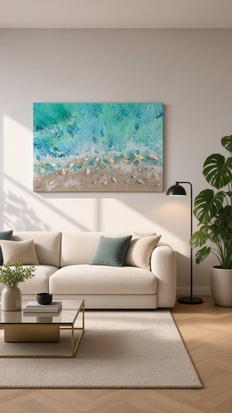 Original Expressionism Beach Painting by Nataliia Mcmillian