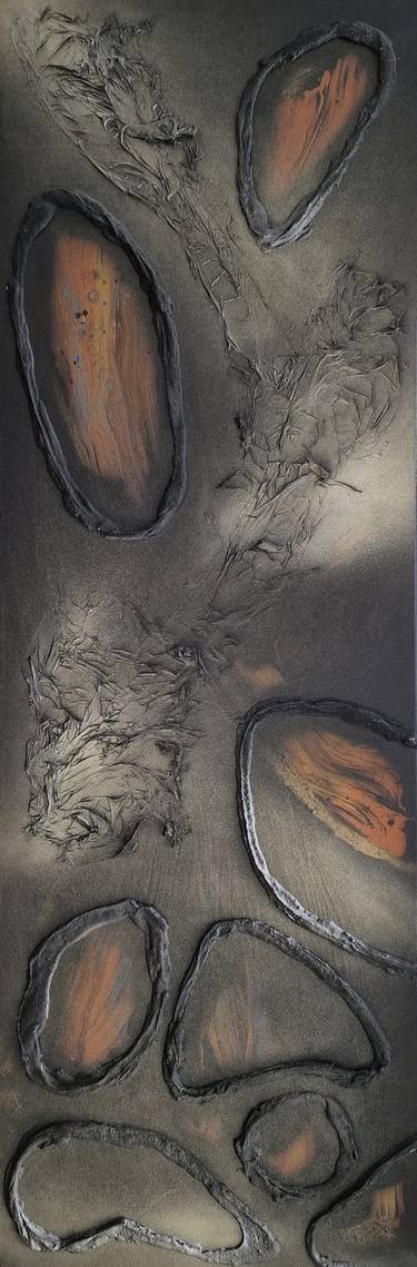Original Abstract Expressionism Fantasy Mixed Media by Nathalie Lyben