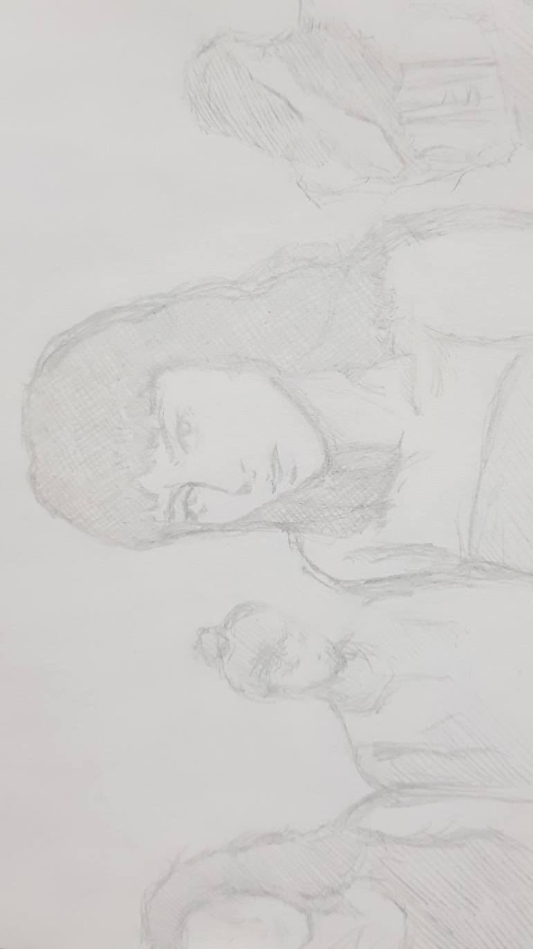 Original Black & White Music Drawing by Kay Artist
