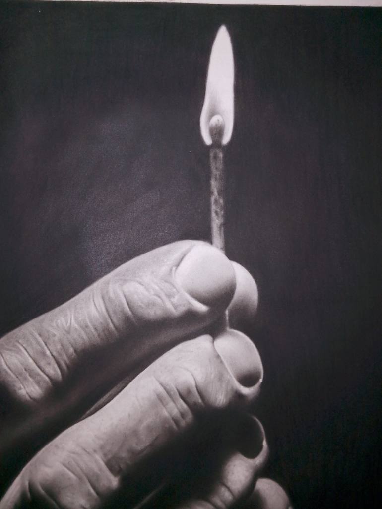 Original Black & White Light Drawing by Afolabi Samuel