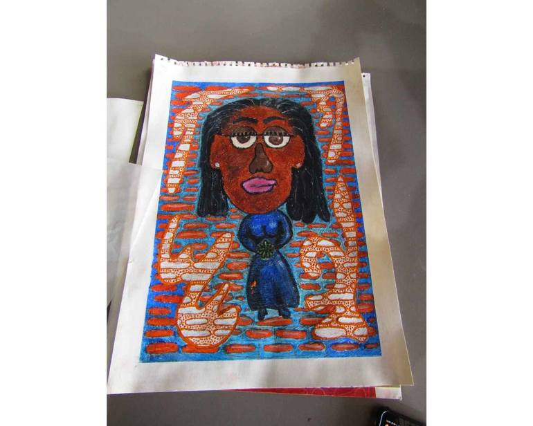 Original Abstract Women Painting by Jacob Butinyana