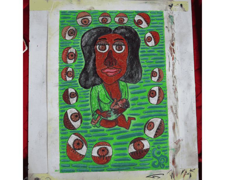 Original Abstract Expressionism Women Painting by Jacob Butinyana