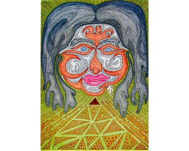 Original Abstract Expressionism People Drawing by Jacob Butinyana