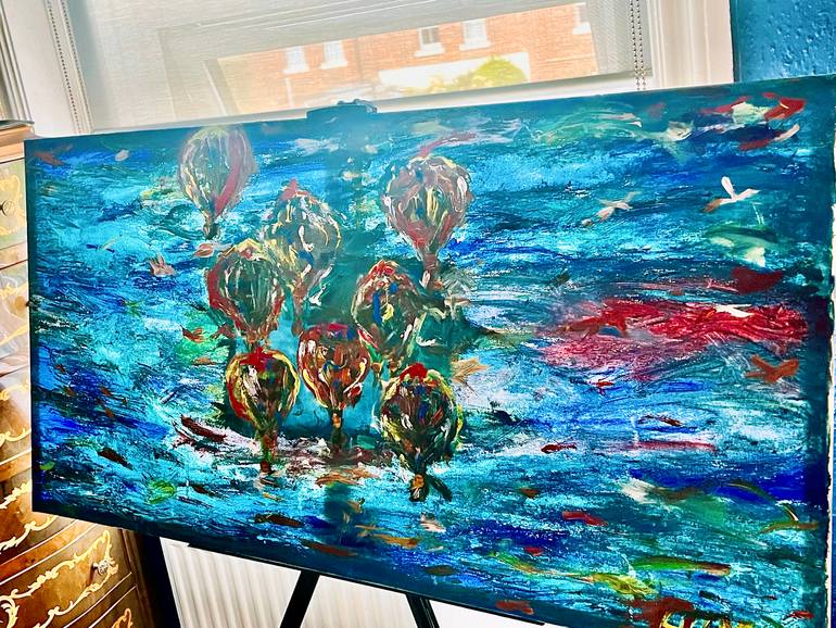 Original Abstract Expressionism Seascape Painting by Sharzad Hime