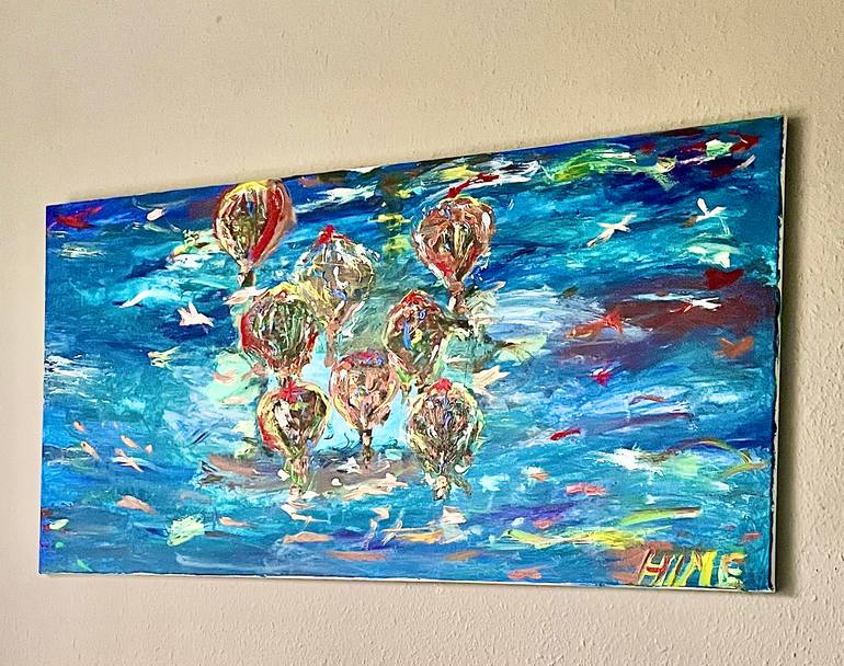 Original Abstract Expressionism Seascape Painting by Sharzad Hime