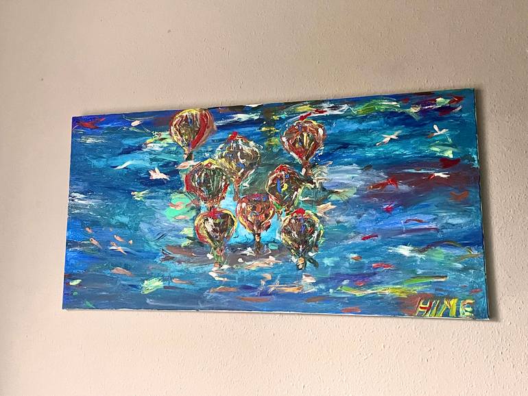 Original Abstract Expressionism Seascape Painting by Sharzad Hime