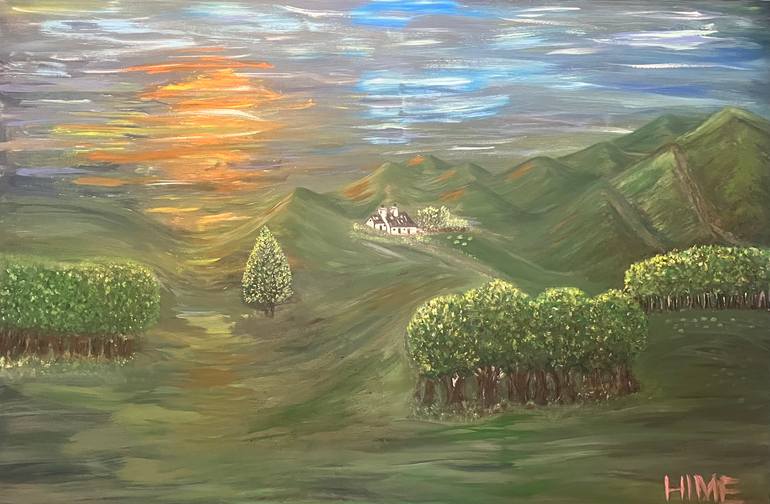 Original Conceptual Landscape Painting by Sharzad Hime