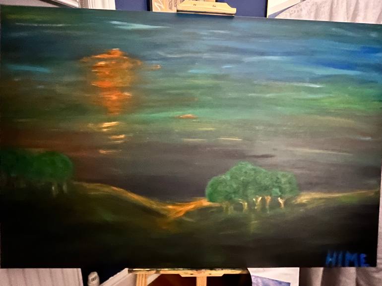 Original Conceptual Landscape Painting by Sharzad Hime