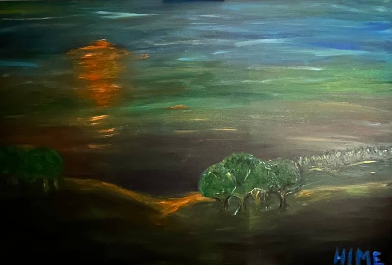Original Conceptual Landscape Painting by Sharzad Hime