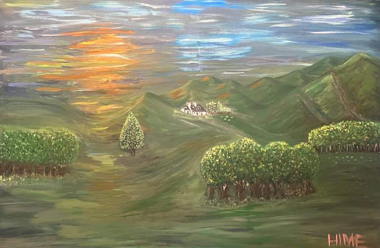 Original Conceptual Landscape Painting by Sharzad Hime