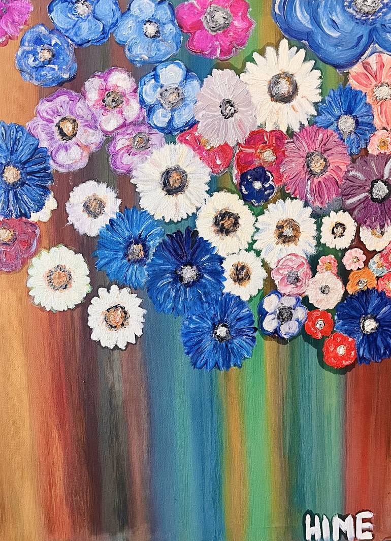 Original Expressionism Floral Painting by Sharzad Hime