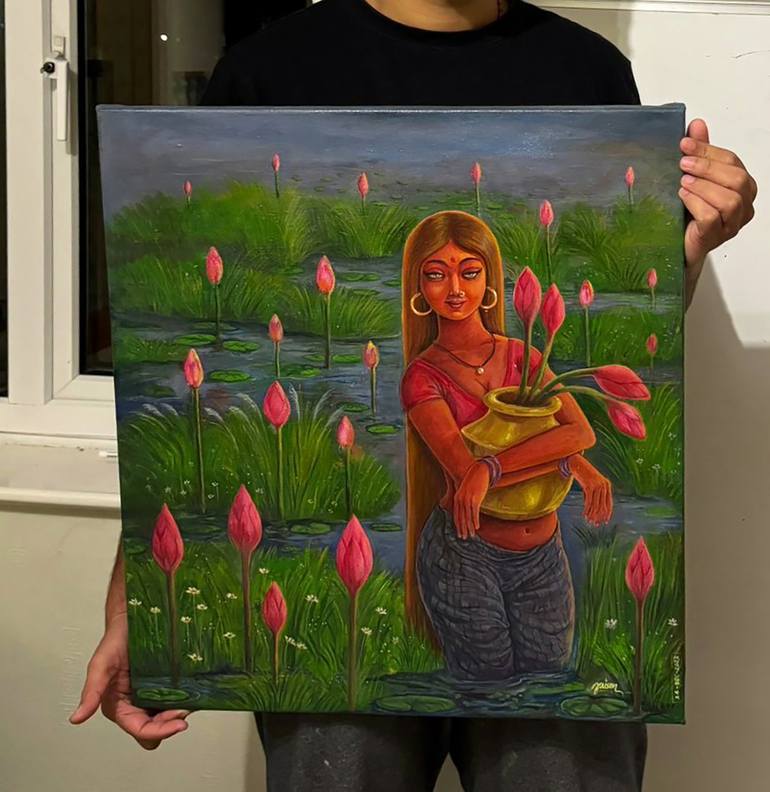 Original Conceptual Women Painting by Jaison Sebastian P