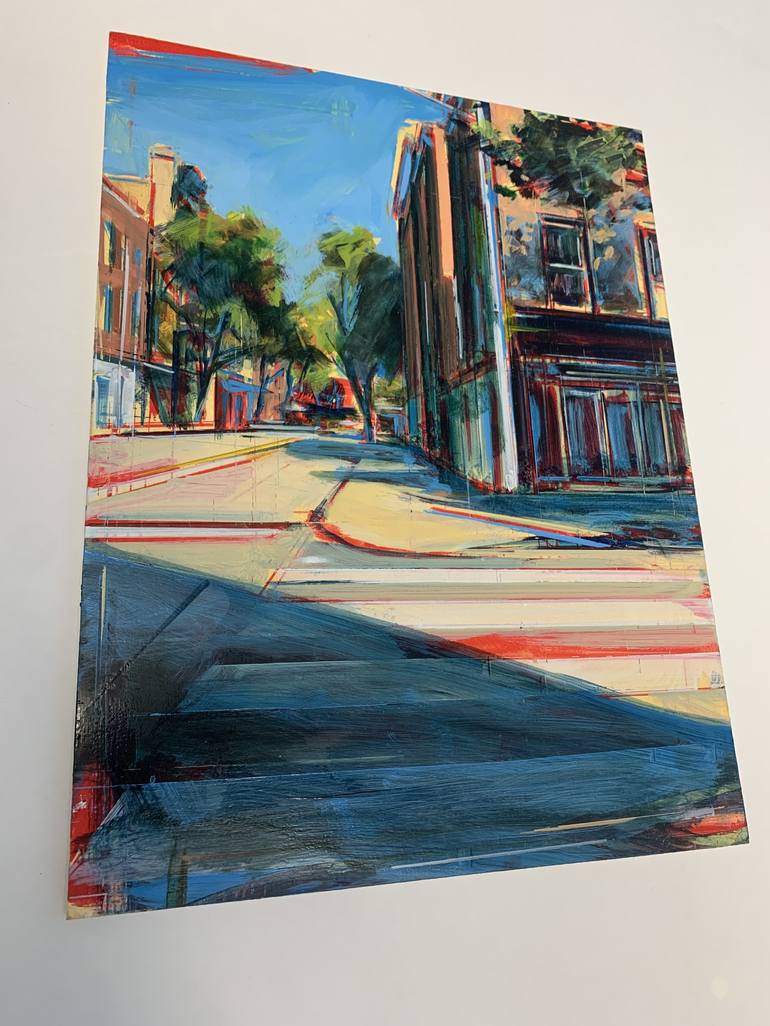 Original Semi-abstract Cities Painting by Tom Voyce